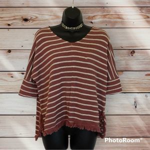 Anthropologie Sadie Robertson Stiped Fringe Top M